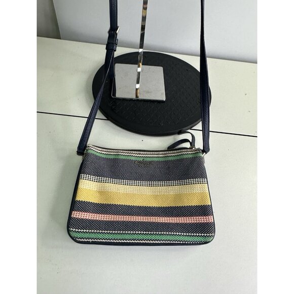 Kate Spade Manhattan Striped Woven  Small Crossbody - Picture 1 of 9
